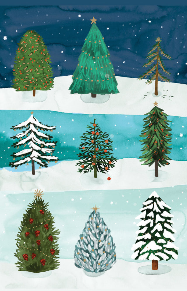 Roger la Borde Christmas Conifer Notecard featuring artwork by Katie Vernon