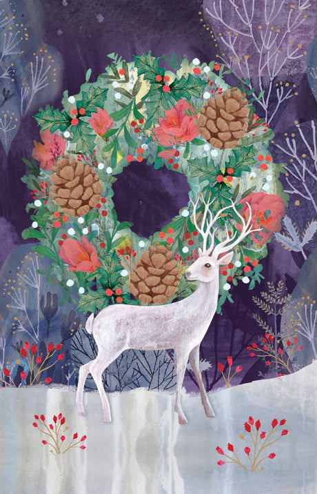 Roger la Borde Silver Stag Notecard featuring artwork by Kendra Binney