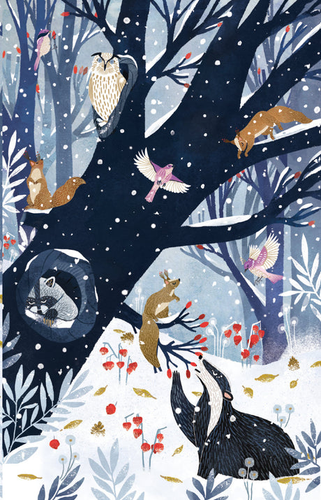 Roger la Borde Frosty Forest Gold Foil Card Pack featuring artwork by Antoana Oreski