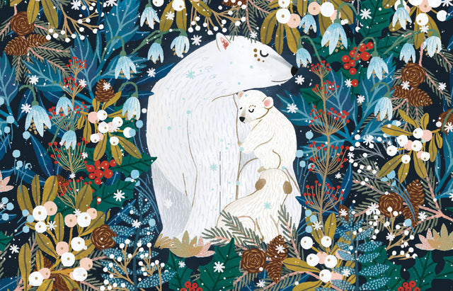 Roger la Borde Polar Bear Bower Gold Foil Card Pack featuring artwork by Antoana Oreski