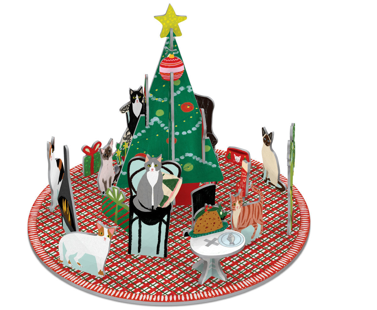 Roger la Borde Cat and Dog Palais Pop & Slot 3D Advent Calendar featuring artwork by Anne Bentley