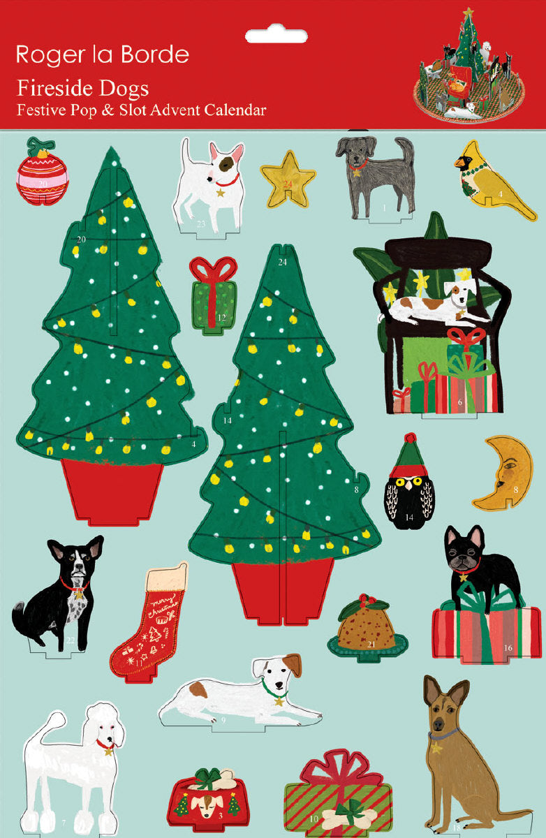 Roger la Borde Cat and Dog Palais Pop & Slot 3D Advent Calendar featuring artwork by Anne Bentley