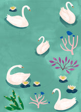 Roger la Borde Swans Writing Paper Set featuring artwork by Katie Vernon