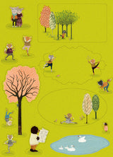 Roger la Borde Yoga in the Park Writing Paper Set featuring artwork by Katherine Quinn