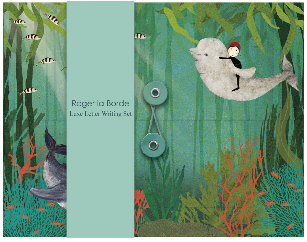 Roger la Borde Whale Song Writing Paper Set featuring artwork by Katherine Quinn